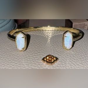 Kendra Scott Elton Gold Cuff Iridescent Opalite Illusion
